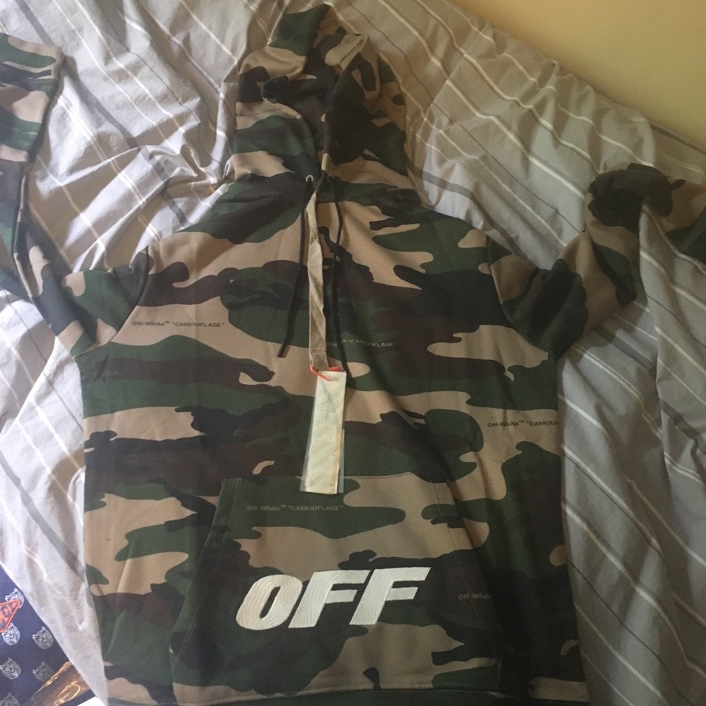 Off white camo hoodie
